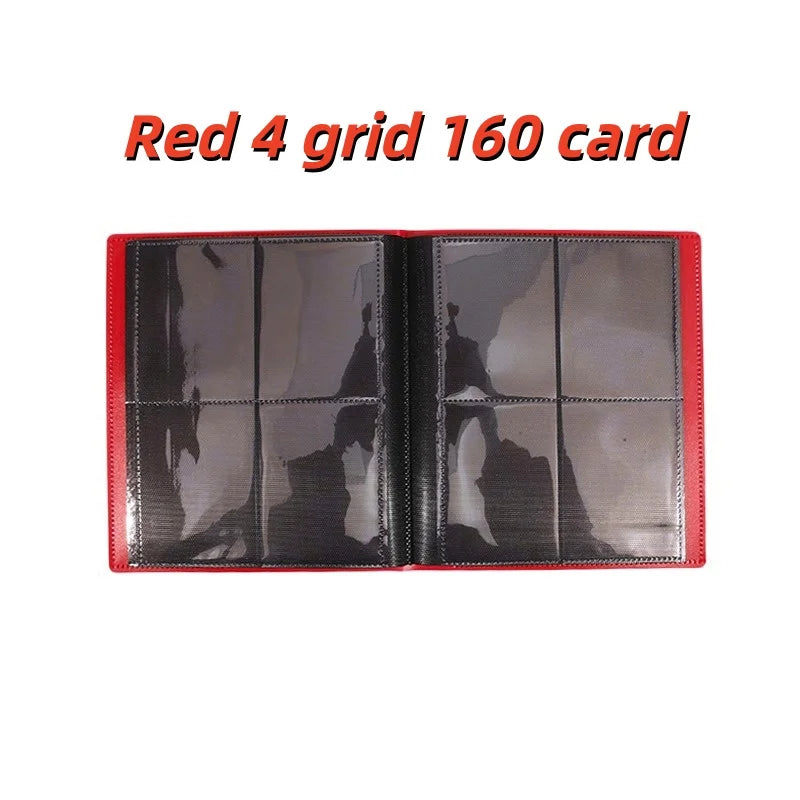 4-Pocket Zipper Trading Card Binder (160 Pockets) – Side-Loading, PU Cover