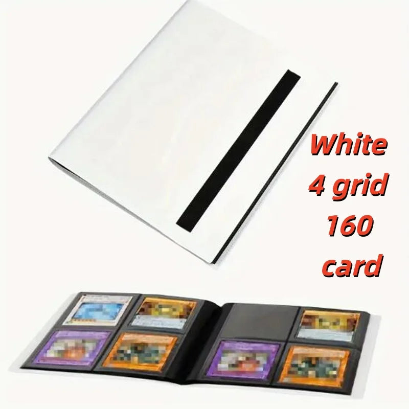 4-Pocket Zipper Trading Card Binder (160 Pockets) – Side-Loading, PU Cover