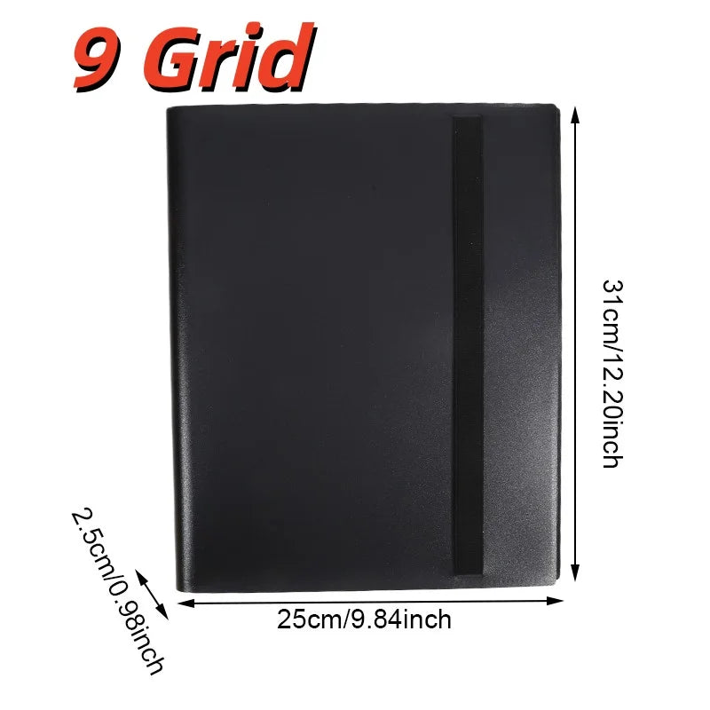 9-Pocket Zipper Trading Card Binder (360 Pockets) – Side-Loading, PU Cover