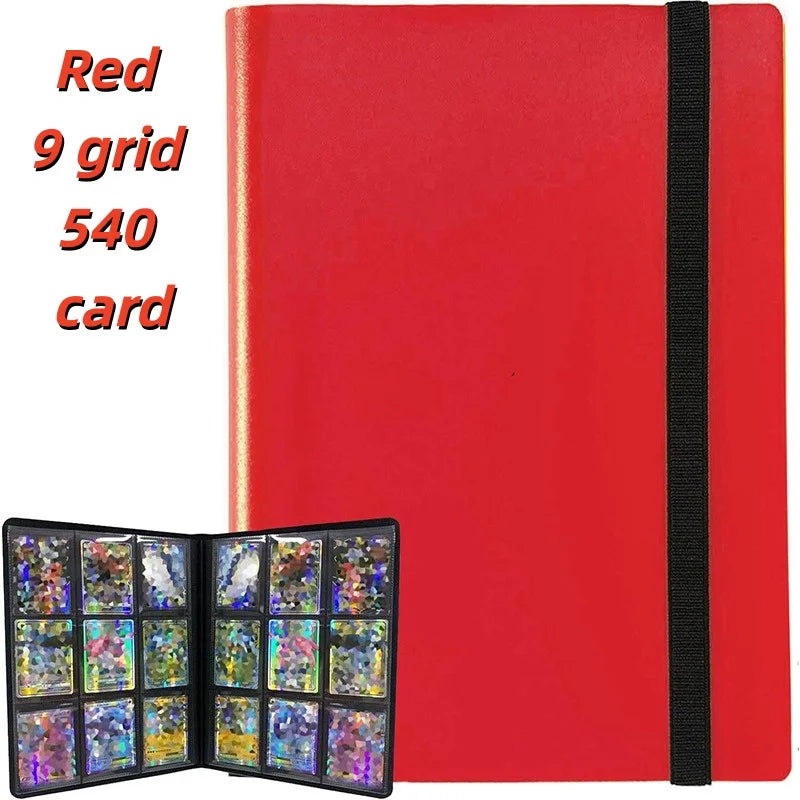 9-Pocket Zipper Trading Card Binder (540 Pockets) – Side-Loading, PU Cover