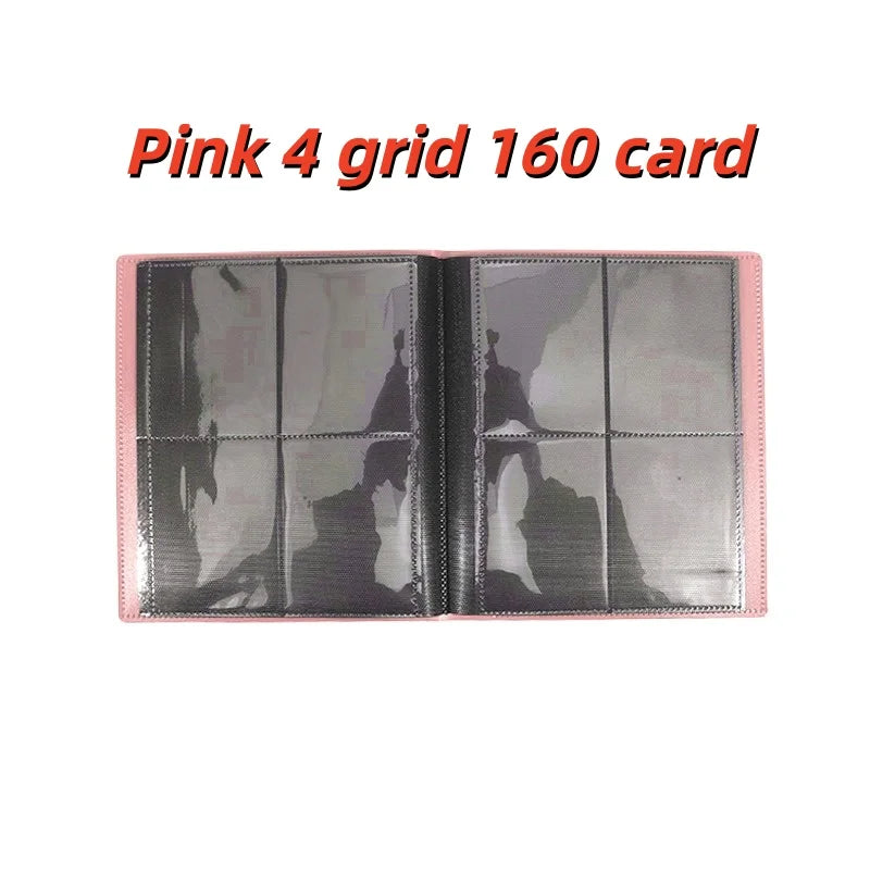 4-Pocket Zipper Trading Card Binder (160 Pockets) – Side-Loading, PU Cover