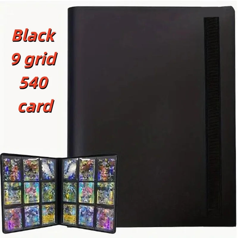 9-Pocket Zipper Trading Card Binder (540 Pockets) – Side-Loading, PU Cover