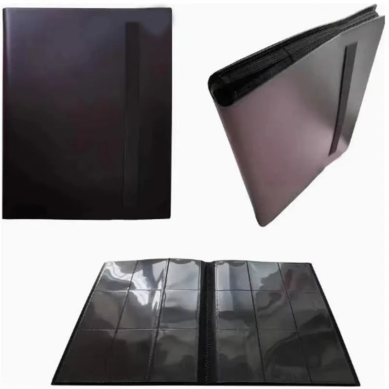 4-Pocket Zipper Trading Card Binder (160 Pockets) – Side-Loading, PU Cover