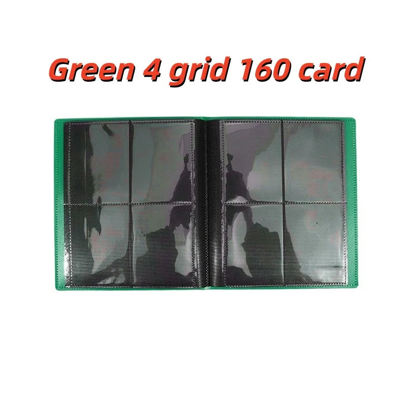 4-Pocket Zipper Trading Card Binder (160 Pockets) – Side-Loading, PU Cover